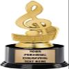 Crown Awards Treble Clef Trophies with Custom Engraving, 7.25" Personalized Gold Music Note Trophy On Deluxe Round Base 10 Pack view 1