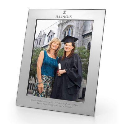 M. LA HART University of Illinois Polished Pewter 8x10 Picture Frame
