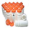 Rolling Sands Reusable Bulk Water Bottles 24 Pack - 20 Oz Sports Water Bottles, USA Made, BPA-Free, Wide Mouth for Easy Cleaning, Dishwasher Safe, Break Resistant - White Bottle/Orange Lid view 1