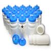 Rolling Sands Reusable Bulk Water Bottles 24 Pack - 20 Oz Sports Water Bottles, USA Made, BPA-Free, Wide Mouth for Easy Cleaning, Dishwasher Safe, Break Resistant - White Bottle/Blue Lid view 1