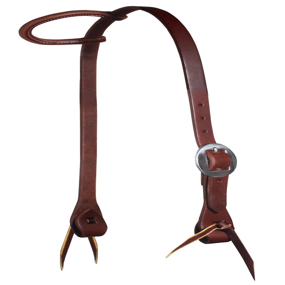 Professional's Choice Ranch Single Ear Headstalls | Single Stainless Steel Buckle Adjustment | Heavy Oil with Tie Checks