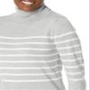 Amazon Essentials Women's Classic-Fit Lightweight Long-Sleeve Turtleneck Sweater (Available in Plus Size), Light Grey Heather White Placed Stripe, X-Large view 4