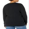 Amazon Essentials Women's Lightweight Long-Sleeve Cable Crewneck Sweater (Available in Plus Size), Black, XX-Large view 3