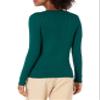 Amazon Essentials Women's Lightweight Long-Sleeve Cable Crewneck Sweater (Available in Plus Size), Dark Green, Medium view 3