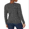 Amazon Essentials Women's Regular-Fit Lightweight Long-Sleeve V-Neck Sweater (Available in Plus Size), Grey Heather Leopard Print, X-Small view 3