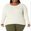Amazon Essentials Women's Lightweight Long-Sleeve Cable Crewneck Sweater (Available in Plus Size), Oatmeal Heather, XX-Large view 1