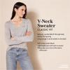 Amazon Essentials Women's Regular-Fit Lightweight Long-Sleeve V-Neck Sweater (Available in Plus Size), Black, 6X view 2