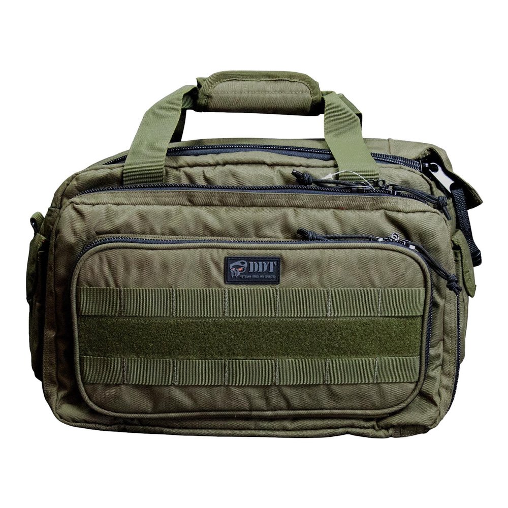 DDT VETERAN OWNED AND OPERATED Ranger 2 Pistol Padded Range Bag, 1000D, Locking Zippers, Color OD Green