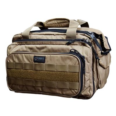 DDT VETERAN OWNED AND OPERATED Ranger 2 Pistol Padded Range Bag, 1000D, Locking Zippers, Color Tan