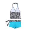 YiZYiF Big Girl's Youth Tie-Dye Swimwear Tankini Halter 2 Pieces Bathing Suit (8, Zebra Blue) view 3