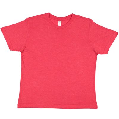 LAT Youth 100% Cotton Jersey Crew Neck Short Sleeve Tee, Vintage Red, X-Small