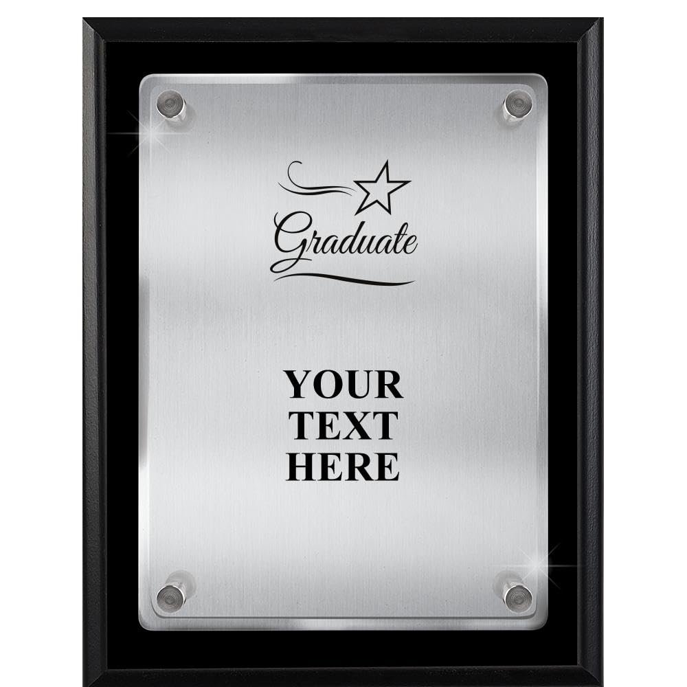 Graduation Plaques with Custom Engraving, 7x9 Graduate Floating Plaque Award, Great Graduation Awards Prime