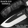 OERLA TAC DE-0014 Fixed Blade Outdoor Duty Knife 420HC Stonewashed Stainless Steel Field Knife Straight Camping Knife with G10 Handle Waist Clip EDC Kydex Sheath (Black) view 3