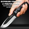 OERLA TAC DE-0014 Fixed Blade Outdoor Duty Knife 420HC Stonewashed Stainless Steel Field Knife Straight Camping Knife with G10 Handle Waist Clip EDC Kydex Sheath (Black) view 4