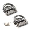 8mm Folding Pad Eye 316 Stainless Steel Lashing Ring Heavy Duty D Ring Tie Down Anchor Come with Screws (Pack of 2) view 1