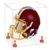 Better Display Cases Clear Acrylic Catchers Helmet Display Case with Orange Risers and Clear Base (A002-OR) view 1