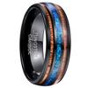 NUNCAD Men's 8mm Tungsten Wood Ring Tungsten Carbide Ring Koa Wood Wedding Engagement Ring Band Size 8 view 1
