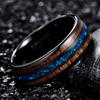 NUNCAD Men's 8mm Tungsten Wood Ring Tungsten Carbide Ring Koa Wood Wedding Engagement Ring Band Size 8 view 2