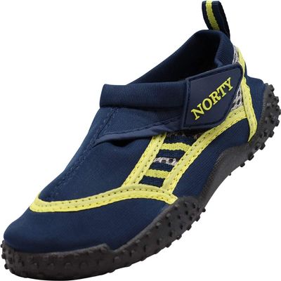 NORTY Wave Aqua Sock - Water Shoes for Kids - Swim Shoes for Kids - Beach Shoes for Kids - Water Socks - Aqua Shoes - Swimming Shoes - Skeletoe - Navy, Yellow