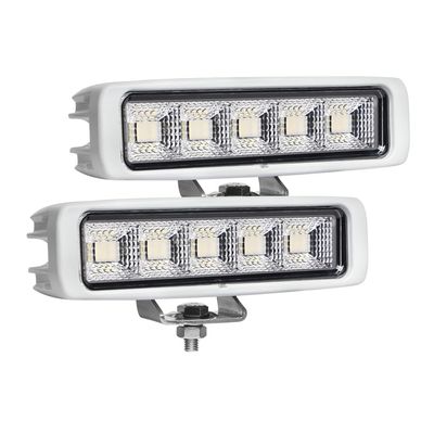 EXZEIT Waterproof Led Boat Lights, 2 pc 72W Deck/Dock Marine Lights 4000LMS 180Flood Light, 6.3inch, 12/24 V Led Light Bar
