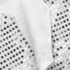 FEESHOW Kids Big Boys Shiny Sequined Shirt Vest Waistcoat Jacket for Wedding Prom Dance Performance Costume Silver Vest 7-8 view 3