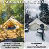 DANCHEL OUTDOOR Waterproof Rain Fly for Bell Tent, 4 Season Yurt Tent Rain Cover Protector Tarp Glamping Gears, PU5000mm Lightweight Oxford Nylon, Beige 5m/16.4ft view 2