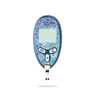 MightySkins Skin Compatible with Abbott Freestyle Lite - Carved Blue | Protective, Durable, and Unique Vinyl Decal wrap Cover | Easy to Apply, Remove, and Change Styles | Made in The USA