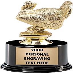 Crown Awards Turkey Trophies with Custom Engraving, 5.75" Personalized Thanksgiving Turkey Trophy On Deluxe Round Base 5 Pack Prime