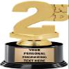 Crown Awards 2nd Place Trophies with Custom Engraving, 7.25" Personalized Second Place Award Trophy On Deluxe Round Base 10 Pack view 1
