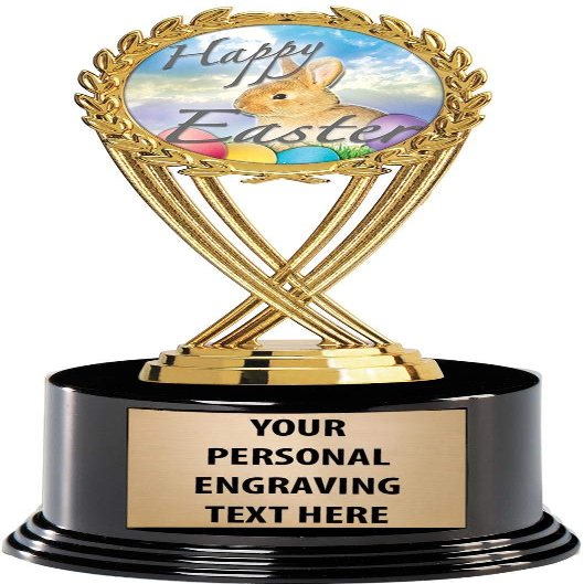 Crown Awards Easter Trophies with Custom Engraving, 7.25" Personalized Kids Easter Trophy On Deluxe Round Base 10 Pack