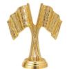 Crossed Flags Trophies with Custom Engraving, 6.75" Personalized Checkered Race Flags Trophy On Deluxe Round Base 10 Pack view 2