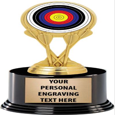 Crown Awards Archery Trophies with Custom Engraving, 7.25" Personalized Archery Target Bullseye Trophy On Deluxe Round Base 5 Pack Prime