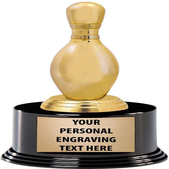 Crown Awards Bowling Trophies with Custom Engraving, 7.25" Personalized Gold Bowling Pin Trophy On Deluxe Round Base 10 Pack