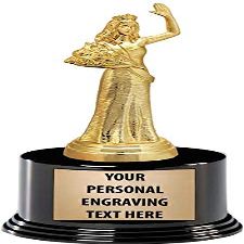 Crown Awards Beauty Queen Trophies with Custom Engraving, 7.25" Personalized Beauty Queen Waving Pageant Trophy On Deluxe Round Base 10 Pack