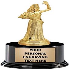 Crown Awards Beauty Queen Trophies with Custom Engraving, 7.25" Personalized Beauty Queen Waving Pageant Trophy On Deluxe Round Base 10 Pack