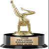 Crown Awards Gymnastics Trophies with Custom Engraving, 7.25" Personalized Gold Gymnast Trophy On Deluxe Round Base 10 Pack view 1