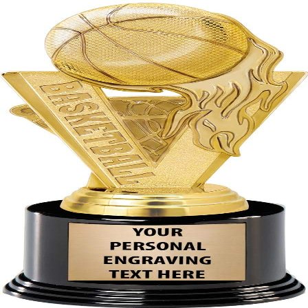 Crown Awards Basketball Trophies with Custom Engraving, 7.25" Personalized Gold Basketball Fireball Trophy On Deluxe Round Base 10 Pack