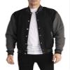 Pro Club Men's Varsity Fleece Baseball Jacket, Black/Charcoal, Large view 1