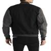Pro Club Men's Varsity Fleece Baseball Jacket, Black/Charcoal, Large view 2