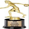 Crown Awards Bowling Trophies with Custom Engraving, 7.25" Personalized Female Bowling Trophy On Deluxe Round Base 10 Pack view 1