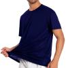 simcotic Big and Tall Workout Shirts for Men, Quick Dry Workout T Shirts, Gym Running Athletic Moisture Wicking Shirts Short Sleeve Tee Navy Blue L view 3
