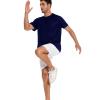 simcotic Big and Tall Workout Shirts for Men, Quick Dry Workout T Shirts, Gym Running Athletic Moisture Wicking Shirts Short Sleeve Tee Navy Blue L view 4