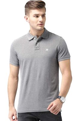 AEROPOSTALE Men's Solid Uniform Logo Rugby Polo Shirt (Large, Heather Grey 053)