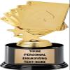 Poker Trophies with Custom Engraving, 7.25" Personalized Royal Flush Poker Playing Cards Trophy On Deluxe Round Base 50 Pack view 1