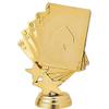 Poker Trophies with Custom Engraving, 7.25" Personalized Royal Flush Poker Playing Cards Trophy On Deluxe Round Base 50 Pack view 2
