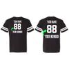 Customized Unisex Tee-Shirt Personalized with Your Name and Team Number (Black Solid, Medium) view 1