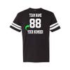 Customized Unisex Tee-Shirt Personalized with Your Name and Team Number (Black Solid, Medium) view 2