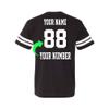 Customized Unisex Tee-Shirt Personalized with Your Name and Team Number (Black Solid, Medium) view 3