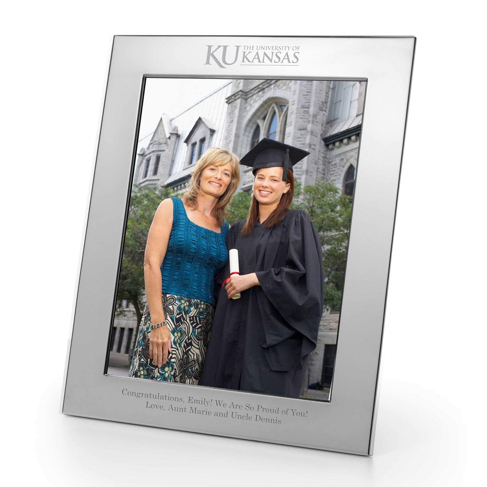 M. LA HART University of Kansas Polished Pewter 8x10 Picture Frame