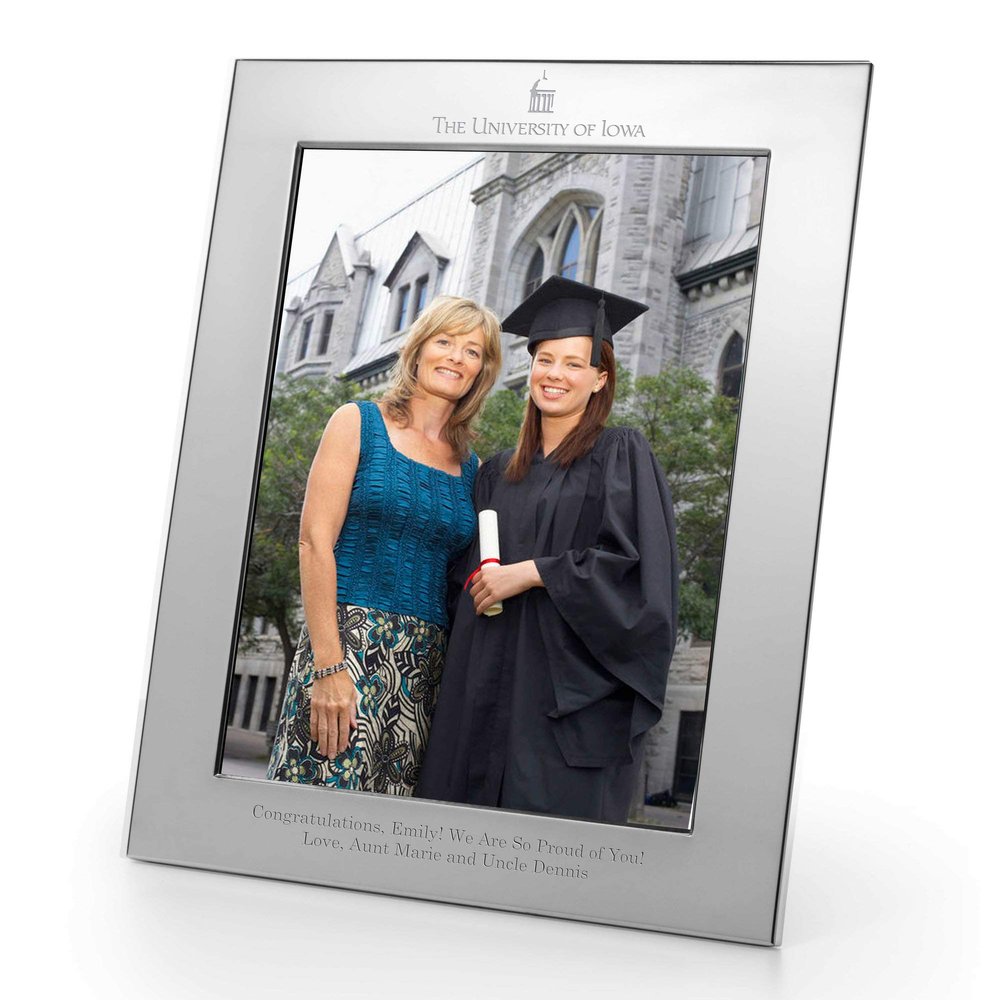 M. LA HART University of Iowa Polished Pewter 8x10 Picture Frame